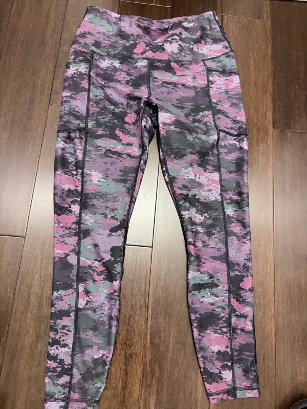 RBX Women’s Camouflage Print Leggings in Purple, Pink and Gray